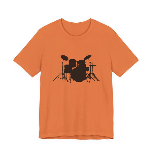 Drum Kit Silhouette Tee — Minimalist Drummer T‑Shirt for Musicians & Fans