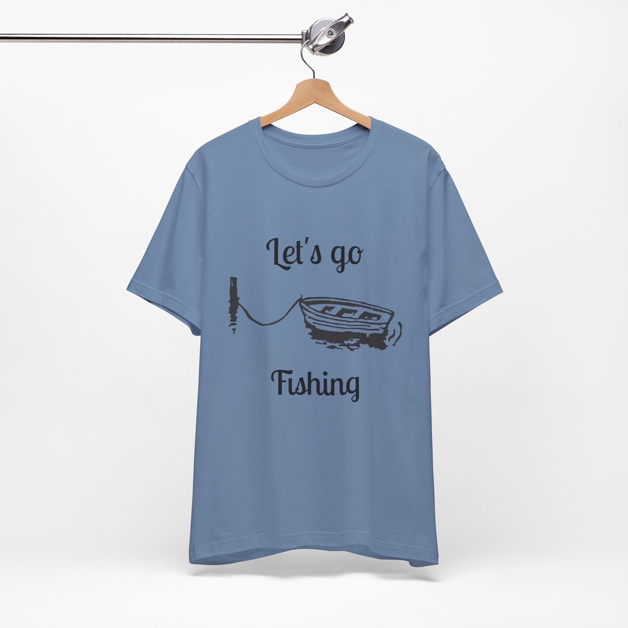 Let's Go Fishing T-Shirt – Boat & Rod Graphic Tee for Anglers