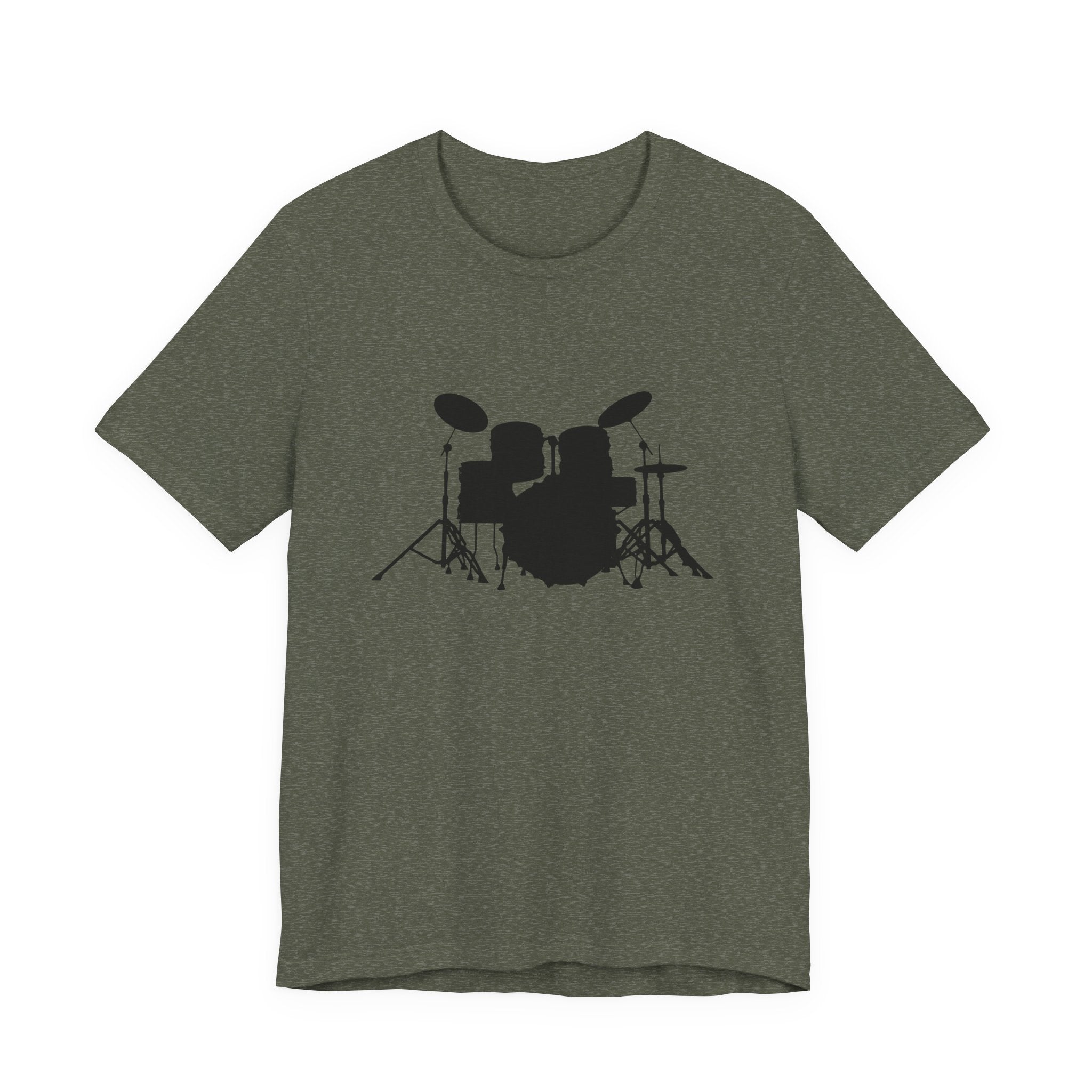 Drum Kit Silhouette Tee — Minimalist Drummer T‑Shirt for Musicians & Fans