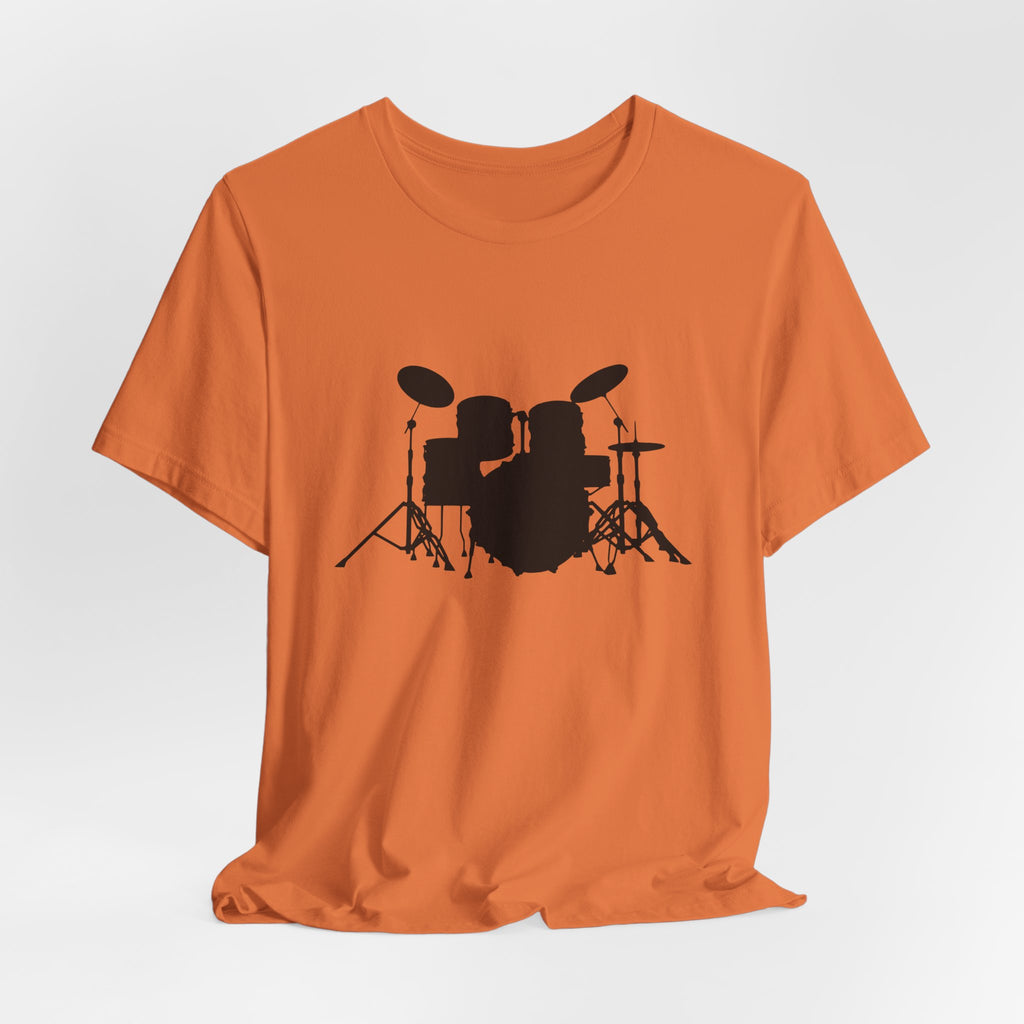Drum Kit Silhouette Tee — Minimalist Drummer T‑Shirt for Musicians & Fans