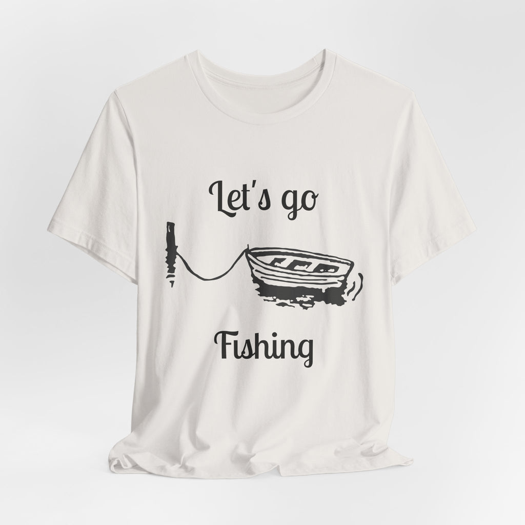 Let's Go Fishing T-Shirt – Boat & Rod Graphic Tee for Anglers