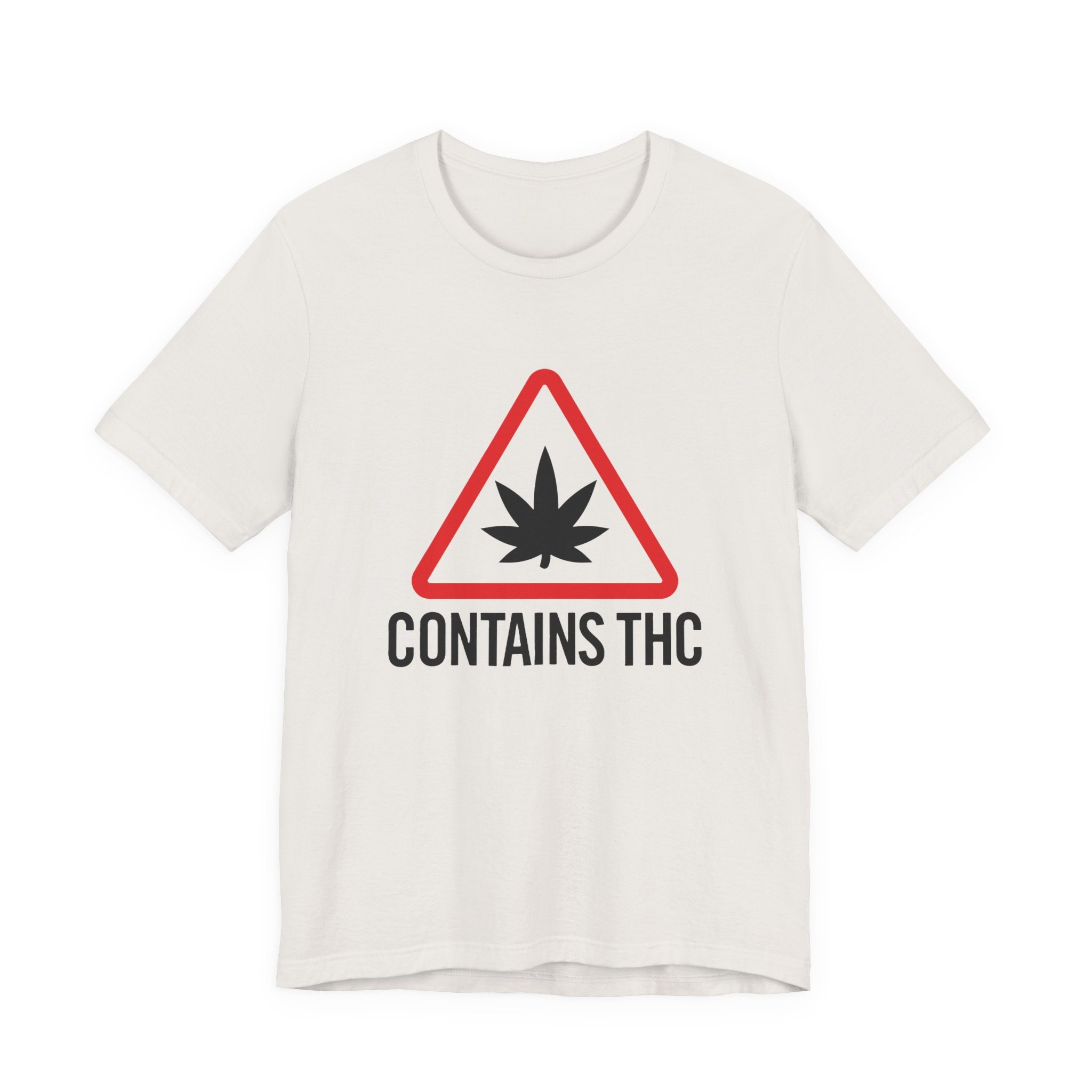 Contains THC T‑Shirt — Cannabis Warning Logo Tee