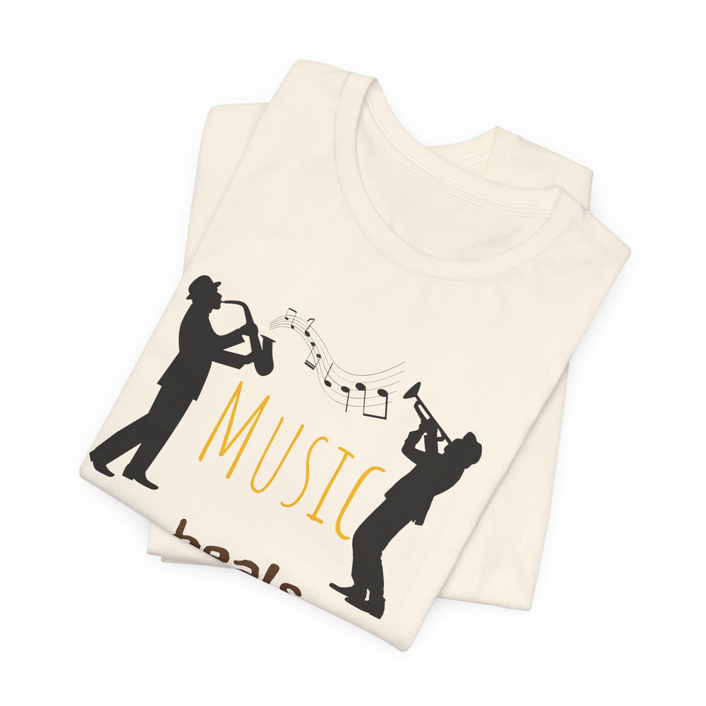 Music Heals the Soul T-Shirt — Jazz Players Graphic Tee for Musicians & Music Lovers