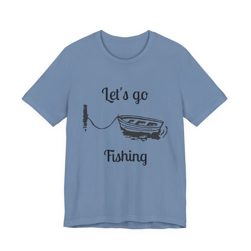 Let's Go Fishing T-Shirt – Boat & Rod Graphic Tee for Anglers