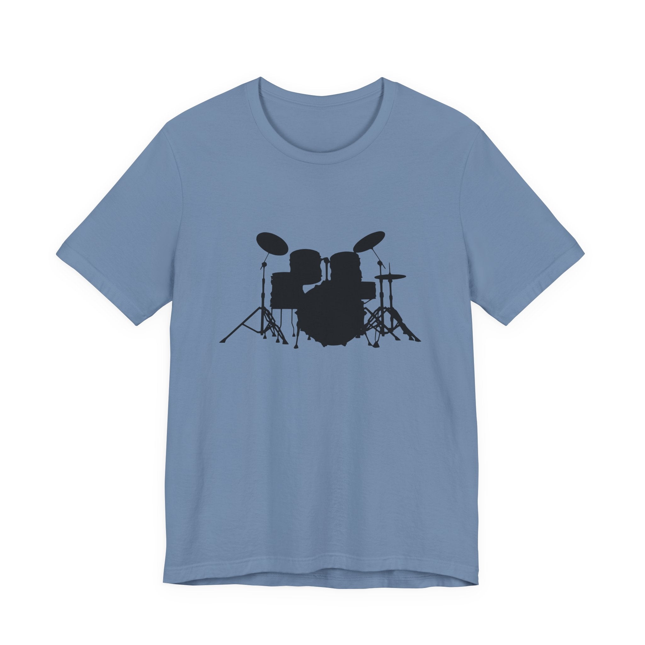 Drum Kit Silhouette Tee — Minimalist Drummer T‑Shirt for Musicians & Fans