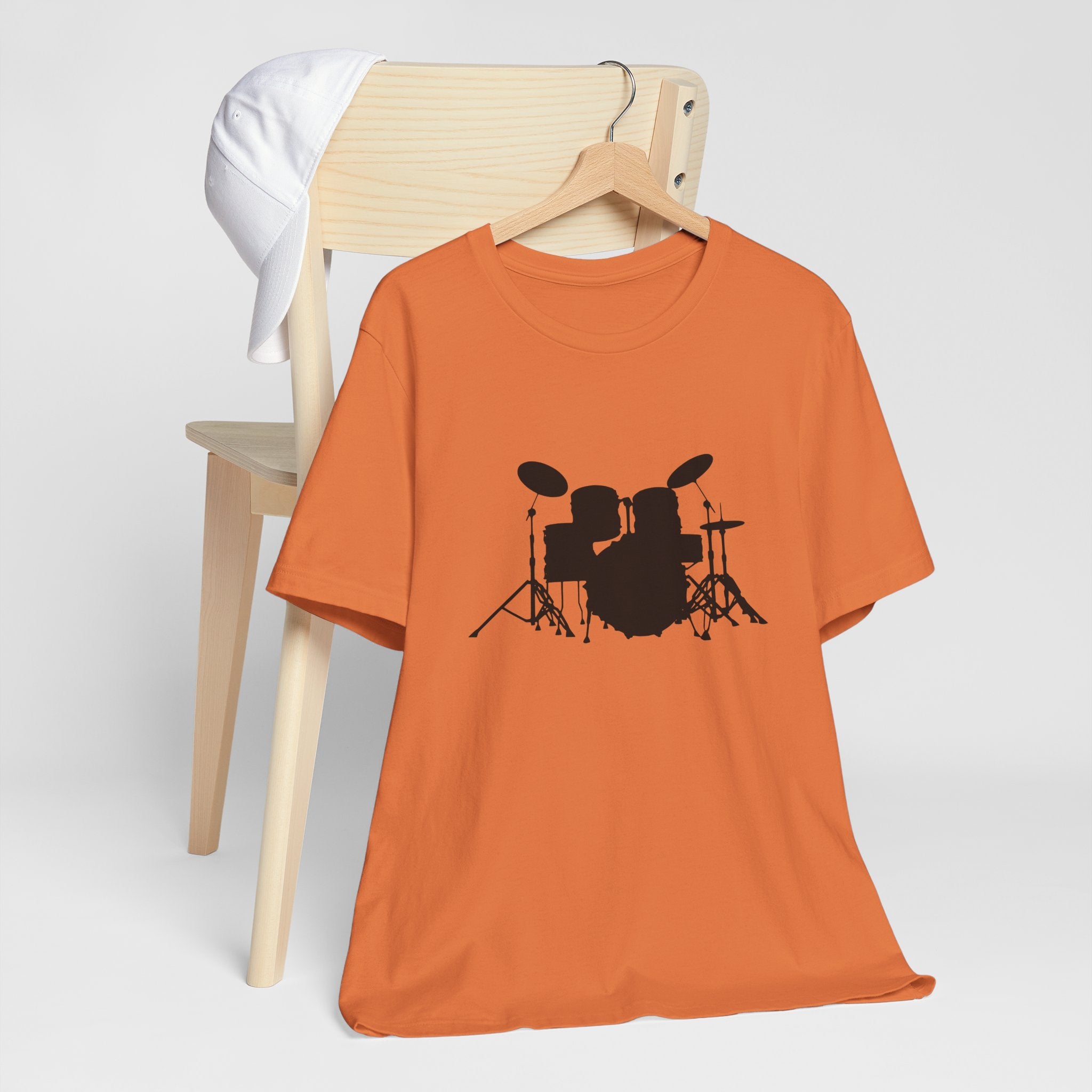 Drum Kit Silhouette Tee — Minimalist Drummer T‑Shirt for Musicians & Fans