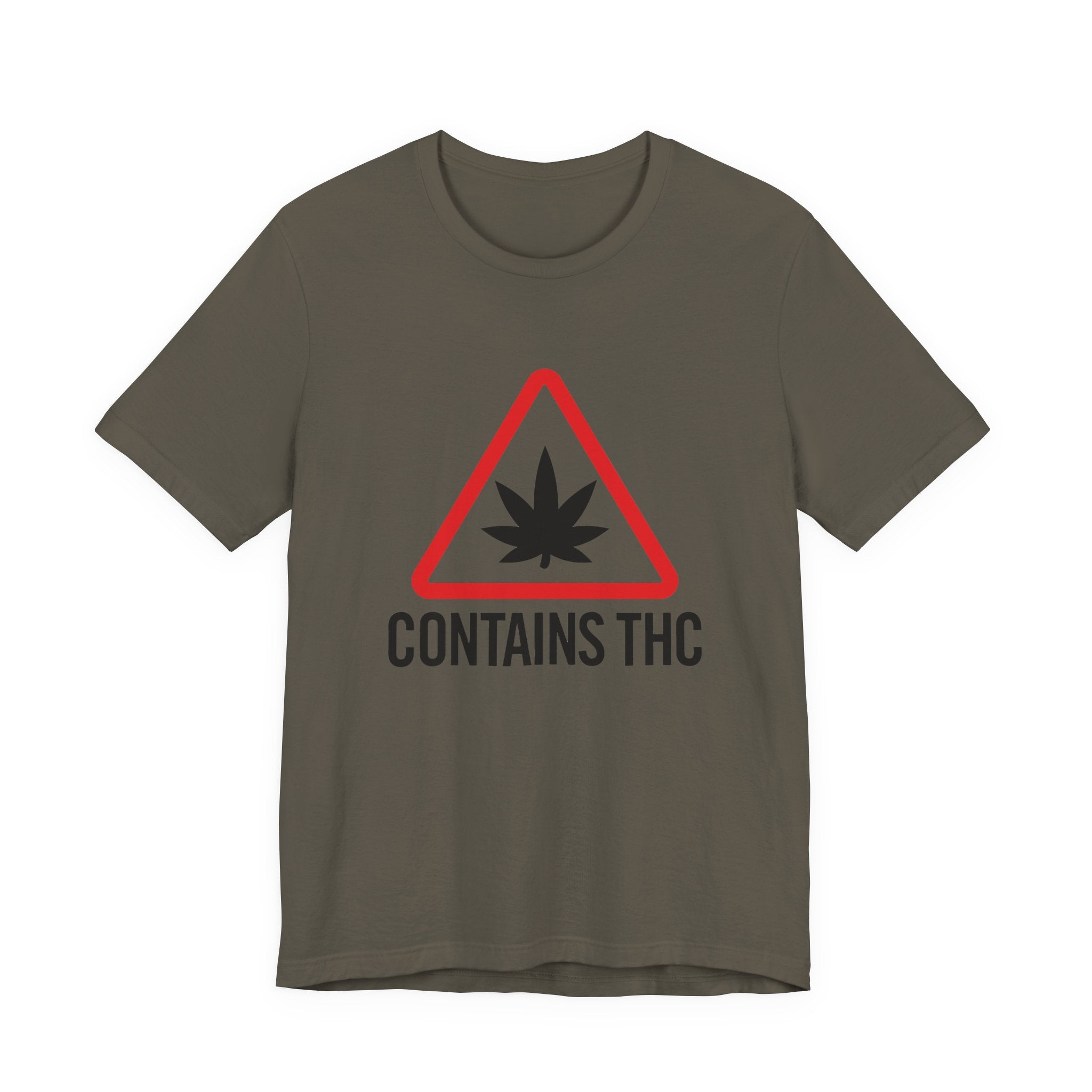 Contains THC T‑Shirt — Cannabis Warning Logo Tee