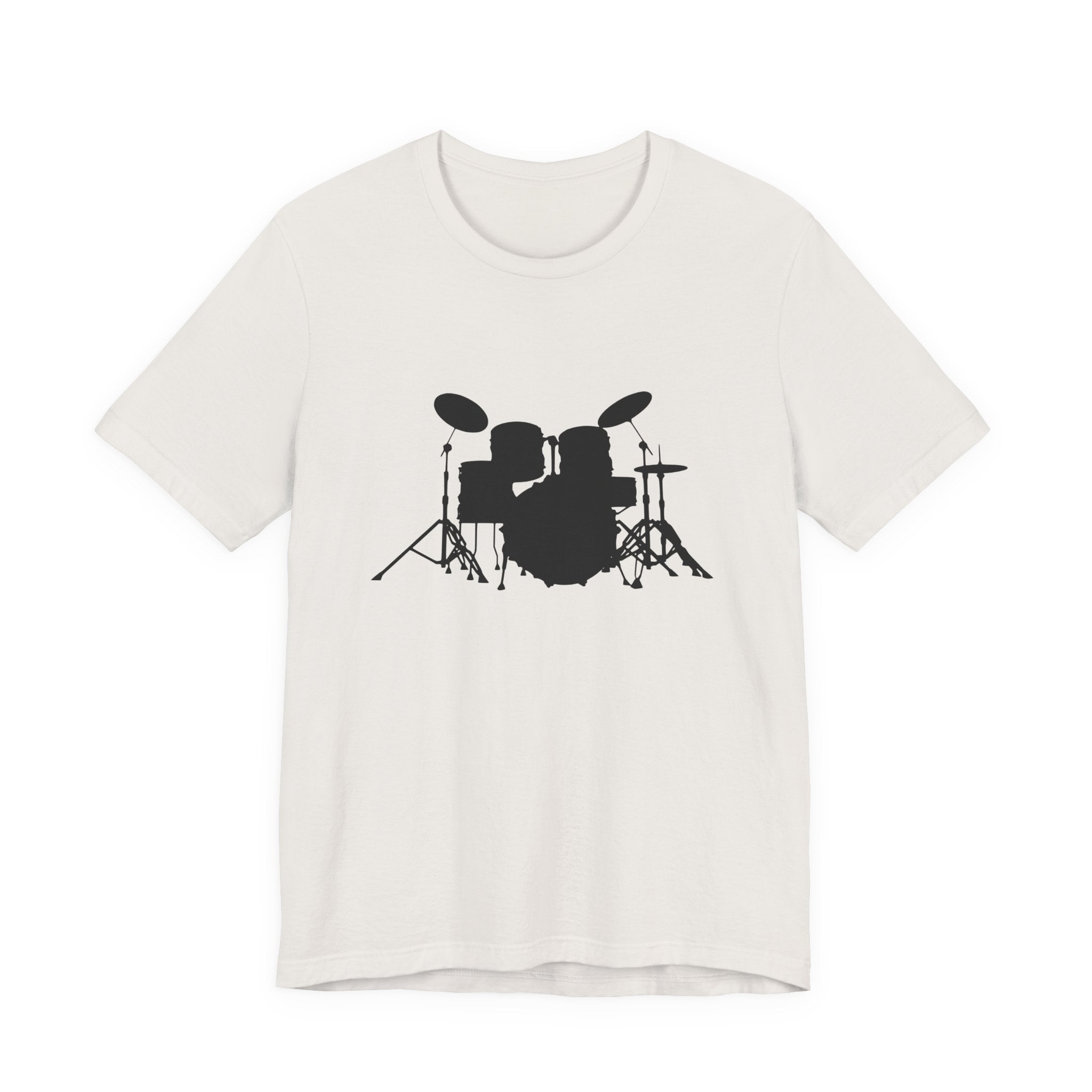 Drum Kit Silhouette Tee — Minimalist Drummer T‑Shirt for Musicians & Fans