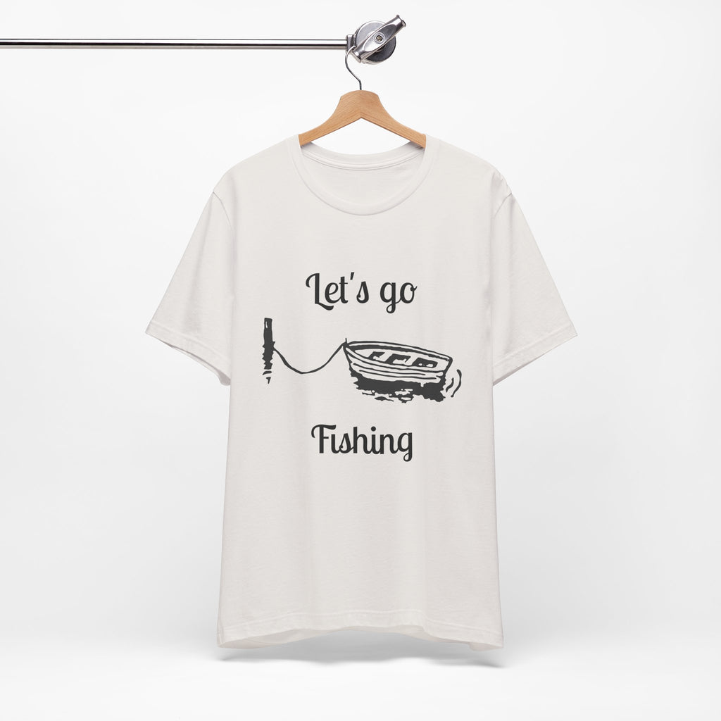 Let's Go Fishing T-Shirt – Boat & Rod Graphic Tee for Anglers