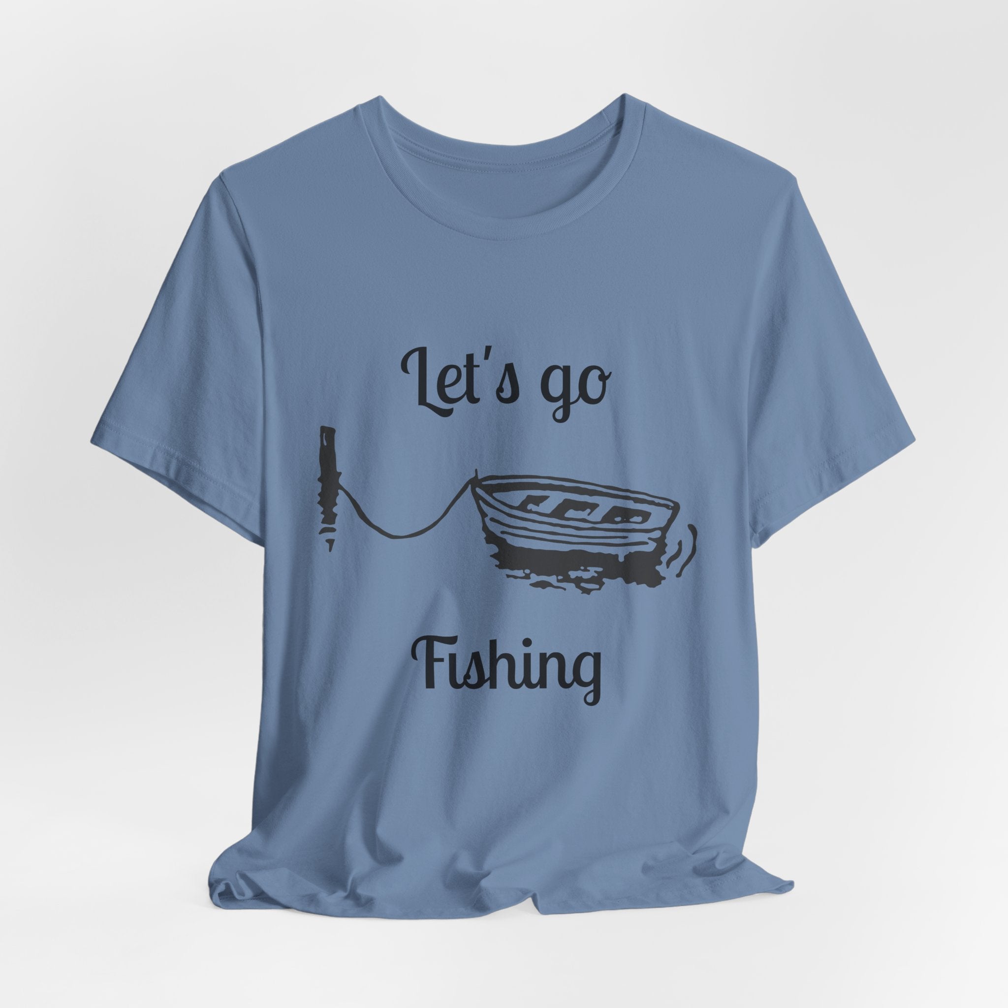 Let's Go Fishing T-Shirt – Boat & Rod Graphic Tee for Anglers