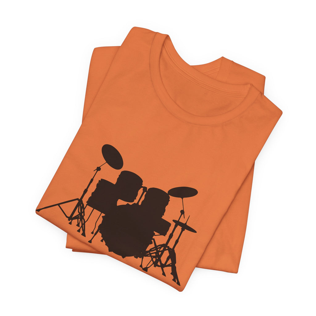 Drum Kit Silhouette Tee — Minimalist Drummer T‑Shirt for Musicians & Fans